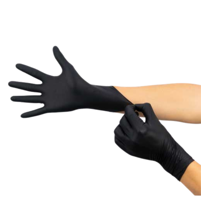 Raxwell Pro Disposable Black Nitrile Gloves Size S 6.5 Mil-100/Bx Model RXE20231-B