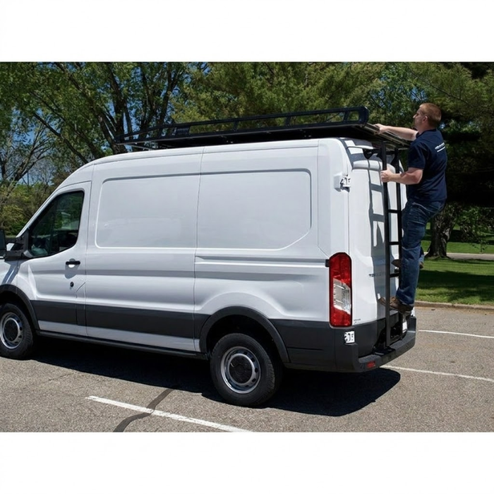 Prime Design Black Access Ladder Rear Door For Sprinter-Crafter Mid Roof With 7 Rung Model AAL-8003-BLK