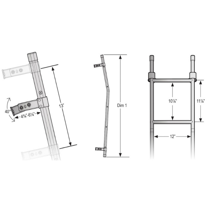 Vantech 80″ White Universal Van Angled Rear Access Ladder Model L004W