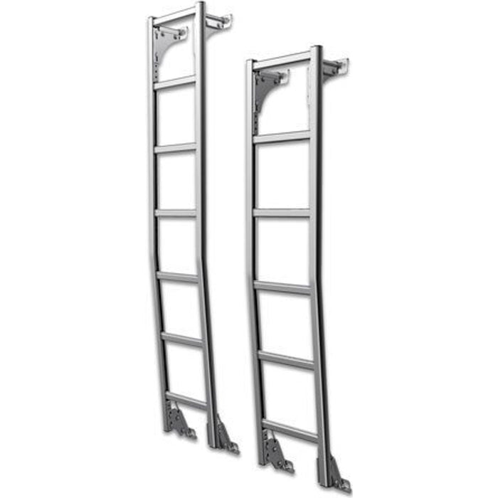 Prime Design Rear Door Access Ladder For Select 2007+ Mercedes Sprinter Mid Roof Clear Anodized Model AAL-8003