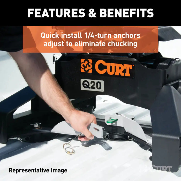 CURT E16 5th Wheel Hitch, 16,000 lbs, Select Nissan Titan XD, 8-Foot Bed Puck System Model 16071