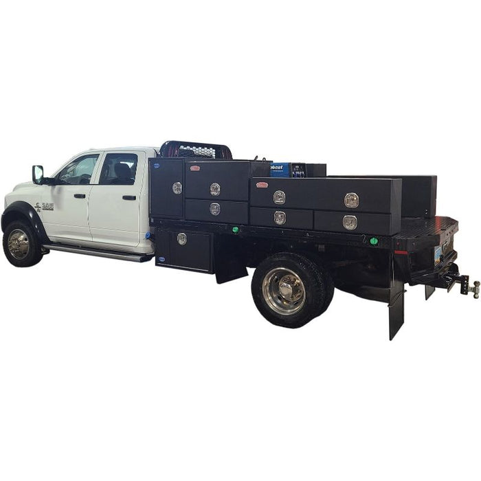 ATB Top Mount Toolbox Top Doors Bottom Drawers 21"H X 16"D X 94"W Black Steel Model S-DU42-211694DT-BX