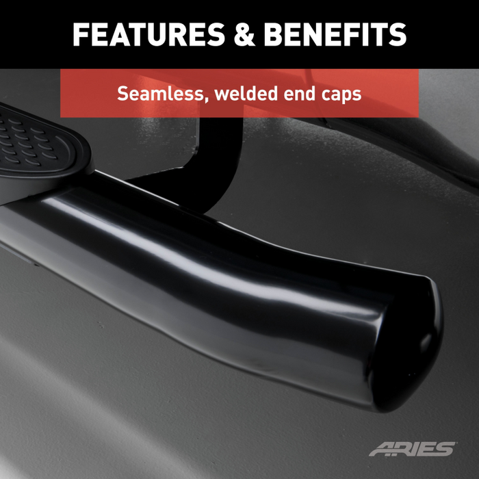 ARIES 4" Black Steel Oval Side Bars, Fits Select Jeep Grand Cherokee Model S221008