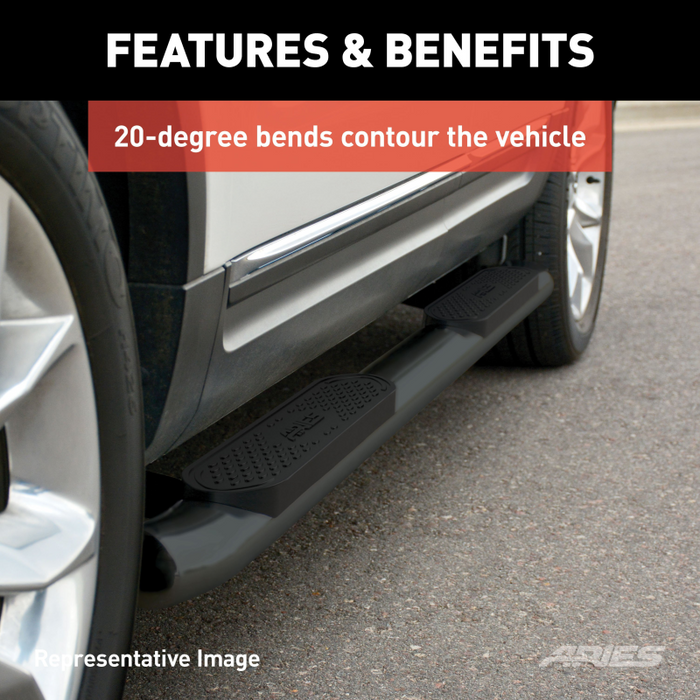 ARIES 4" Black Steel Oval Step Nerf Bars Model S229042