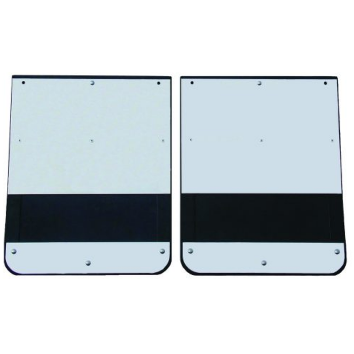 Go Industries Dually Mud Flap Set - Stainless Steel Set - Includes Flaps, Brackets, Stainless Weights and Stiffeners Model S70730SET