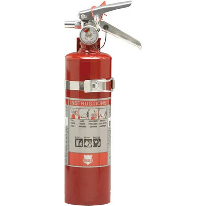 Shield Fire Protection Pro 110 Single Use 2.5 Lb Fire Extinguisher with Vehicle Bracket UL Rated 1A:10B:C Model 13315DAUT
