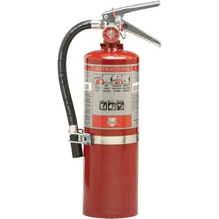 Shield Fire Protection Pro 340VB Rechargeable 5 Lb Fire Extinguisher with Vehicle Bracket UL Listed 3A:40B:C Model 25614R