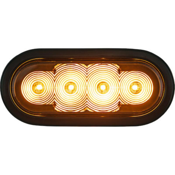 Buyers Products Amber 6 Inch Oval Recessed LED Strobe Light With Quad Flash (Amber LEDs, Amber Lens) SL62AO