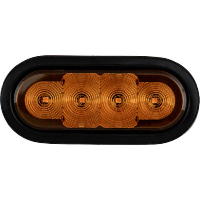 Buyers Products Amber 6 Inch Oval Recessed LED Strobe Light With Quad Flash (Amber LEDs, Amber Lens) SL62AO