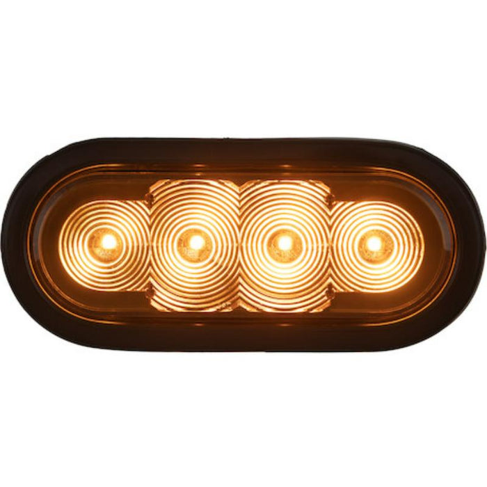 Buyers Products Amber 6 Inch Oval Recessed LED Strobe Light With Quad Flash (Amber LEDs, Amber Lens) SL62AO