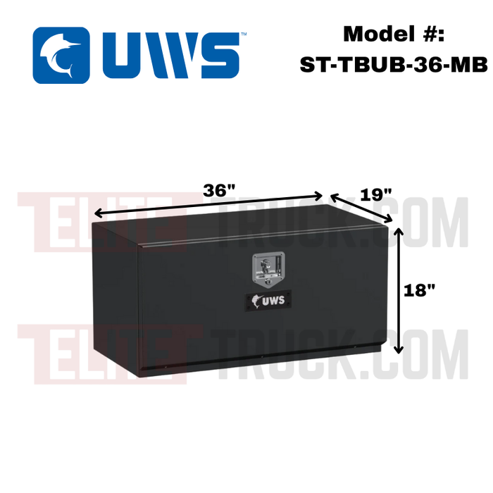 UWS Matte Black Steel 36" Single-Door Underbody Tool Box Model ST-TBUB-36-MB