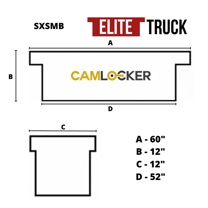 CamLocker UTV Crossover Tool Box Matte Black Aluminum Model SXSMB