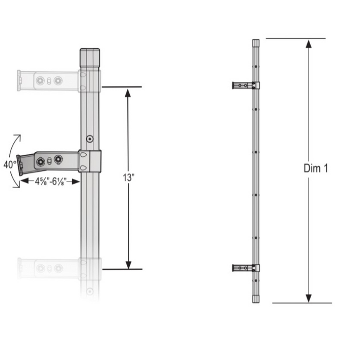 Vantech 84″ White Universal Box Truck Straight Rear Access Ladder Model L006W