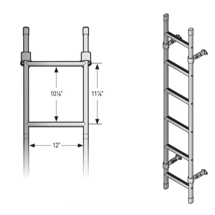 Hgv Rear Ladder Vantech 96″ Black Universal Box Truck Straight Rear Access Ladder Mode ...