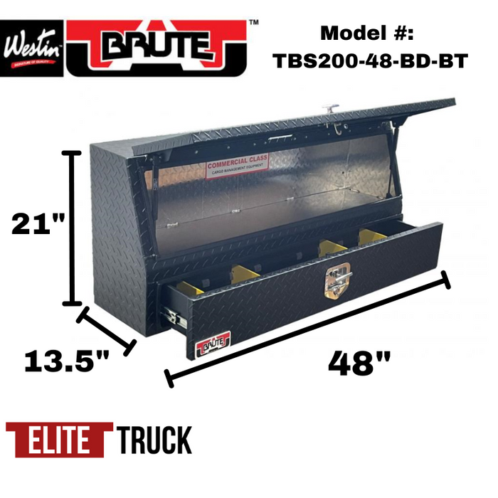 Brute 48" Contractor Topsider W/ Drawers & Doors Black Texture Coat Model TBS200-48-BD-BT