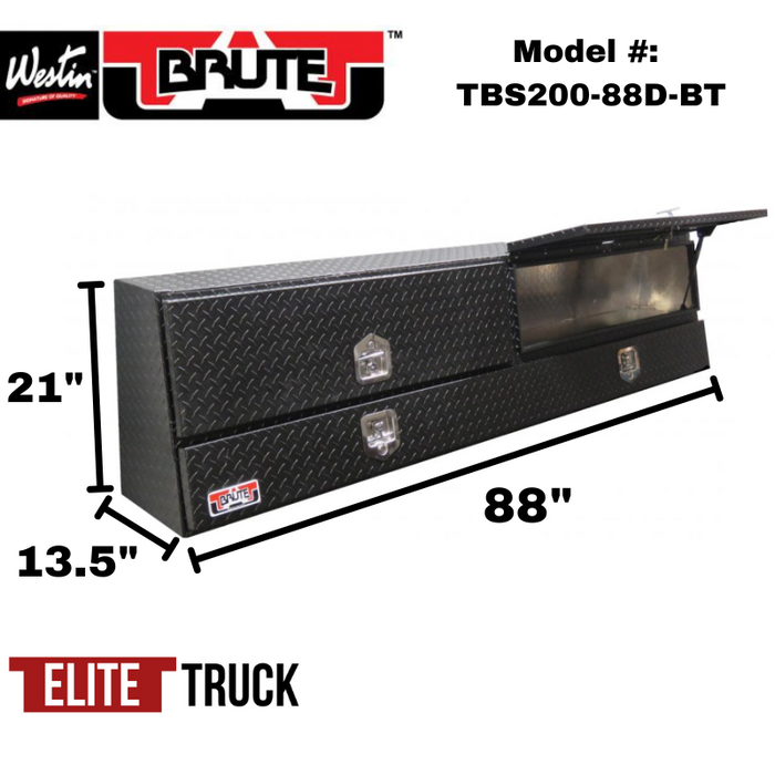 Brute 88" Contractor Topsider W/ Doors Black Texture Coat Model TBS200-88D-BT