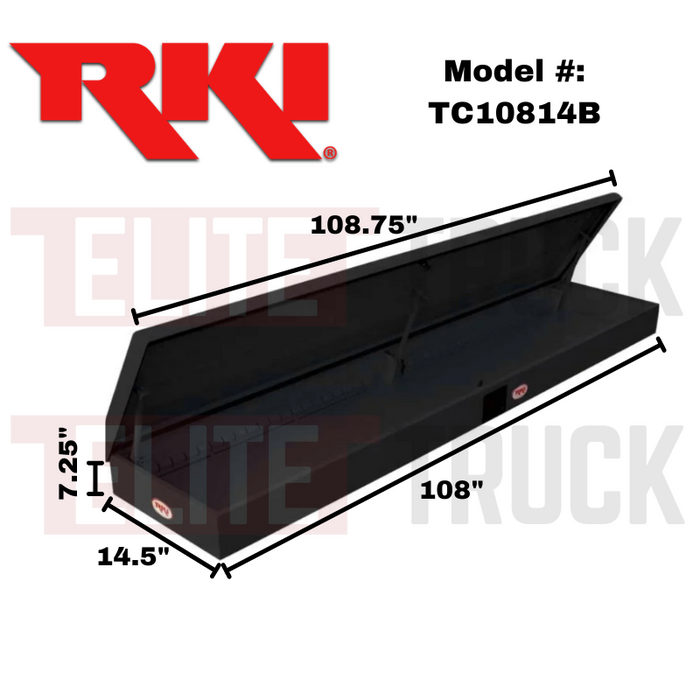 RKI Top Mount Service Body Box 108x14x7 Black 14 Gauge Steel Model TC10814B