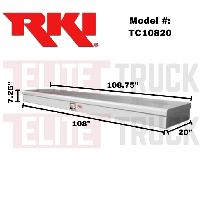 RKI Top Mount Service Body Box 108x20x7 White 14 Gauge Steel Model TC10820