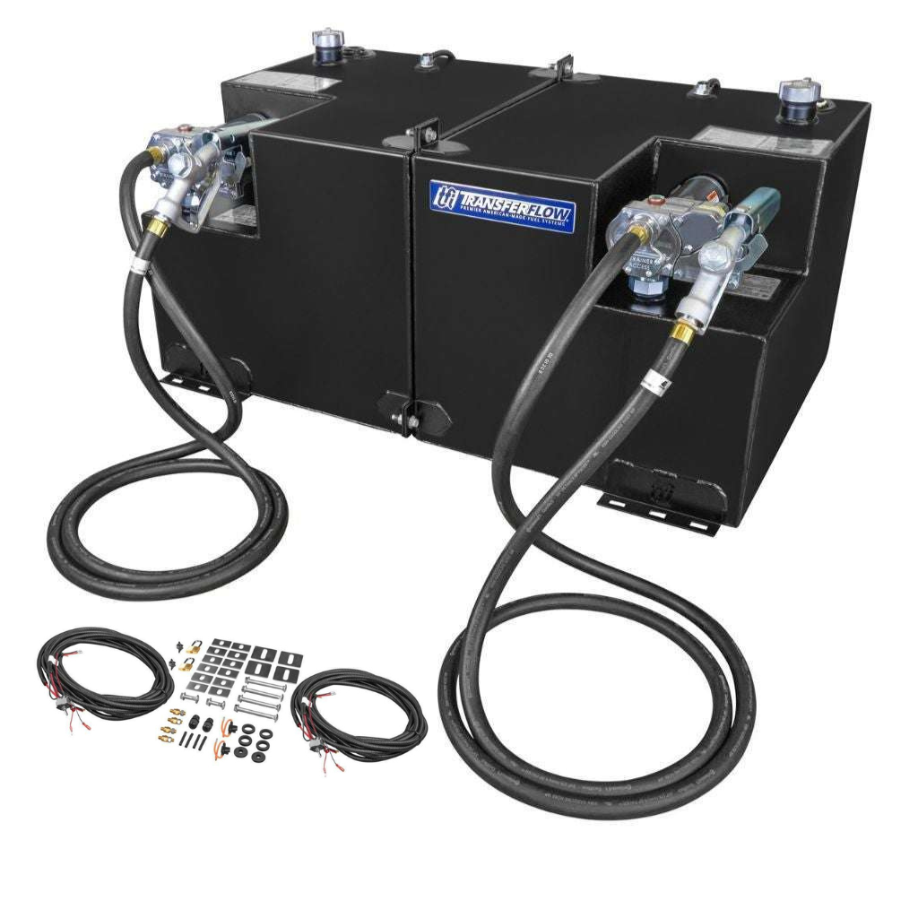 The 50/50 Gallon Split Fuel Transfer Dual-Tank System Diesel or Gasoline Exclusive Features