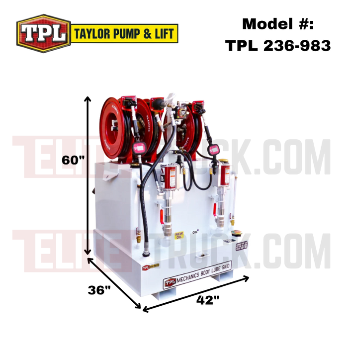 Taylor Pump & Lift 42"W x 36"D x 60"H Dual 50-Gal New Oil & 60-Gal Used Oil Lube Skid Model TPL 236-983