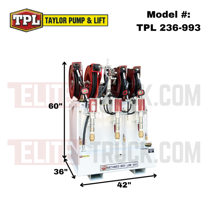 Taylor Pump & Lift 42"W x 36"D x 60"H Triple 30-Gal New Oil & 60-Gal Used Oil Lube Skid Model TPL 236-993