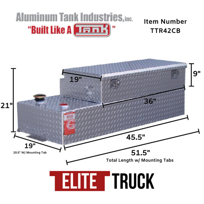 ATI 42 Gallon Transfer Tank/Toolbox Combo Bright Aluminum Model # TTR42CB