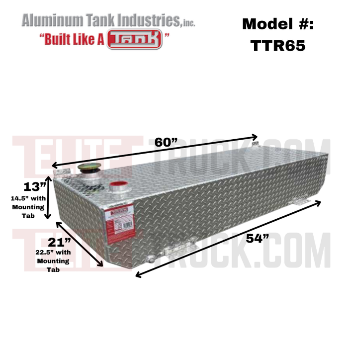 ATI 62 Gallon Rectangle Transfer Tank Bright Aluminum Model # TTR65