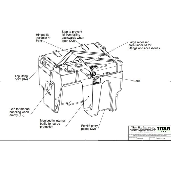 Kingspan TruckMaster® Portable Diesel Storage & Dispensing Tank 79 Gal Model TM79