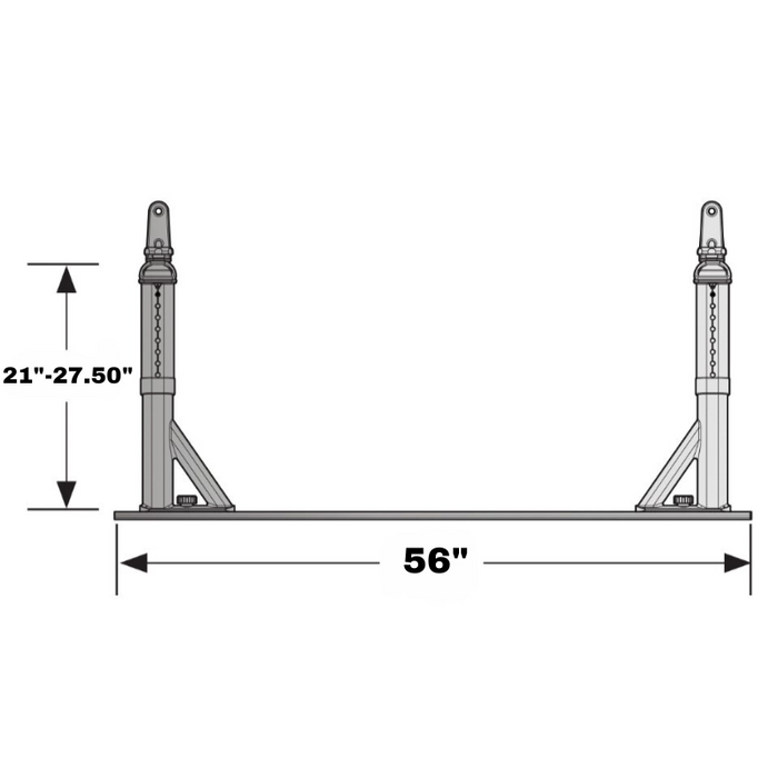 Vantech Honda Ridgeline 2017-Current (All trims) Silver Aluminum 65" Ladder Rack System Bolt-On Model P3319S