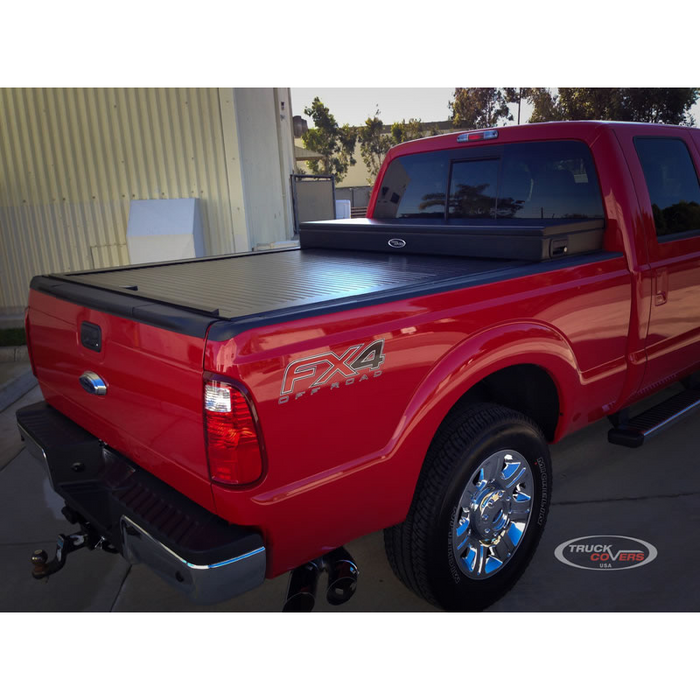 Truck Covers USA American Work Cover - Full Size Toolbox and Hard Rectractable Roll-up Combination Model CRT545