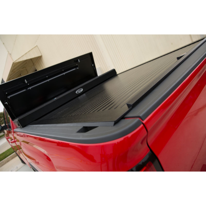 Truck Covers USA American Work Cover - Full Size Toolbox and Hard Rectractable Roll-up Combination Model CRT545