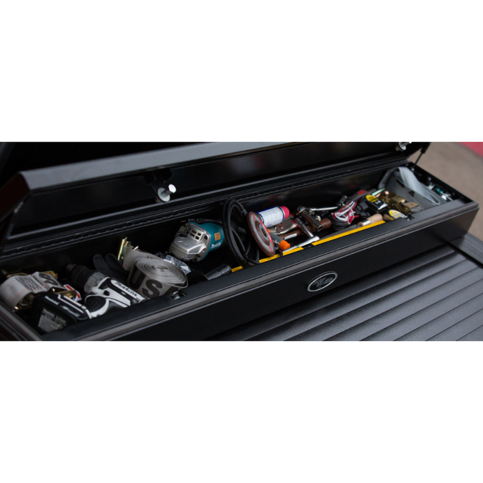 Truck Covers USA American Work Cover JR. Junior Size Toolbox and Hard Retractable Roll-up Combination Model CRJR407