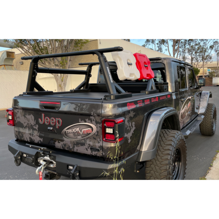 Truck Covers USA American Rack System HD With Yakima Tracks w/Track Caps Pre-Installed on top of Cover Side Rails Model AX-530