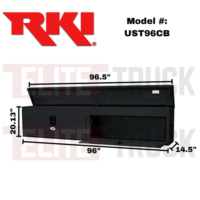 RKI Chest Box With Top Opening Lid 96x20x14 Black 14 Gauge Steel Model UST96CB