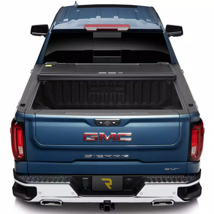 UnderCover Select Hard Folding Tonneau Cover 2022-2025 Toyota Tundra 5' 7" Bed with or without Deck Rail System without Trail Special Edition Storage Boxes - Black Textured Model SL44017