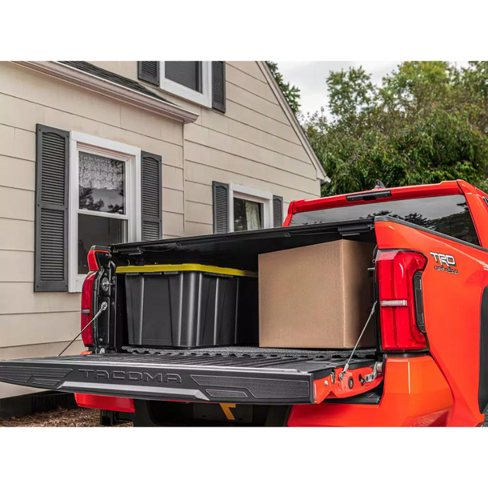 UnderCover Select Hard Folding Tonneau Cover 2022-2025 Toyota Tundra 5' 7" Bed with or without Deck Rail System without Trail Special Edition Storage Boxes - Black Textured Model SL44017