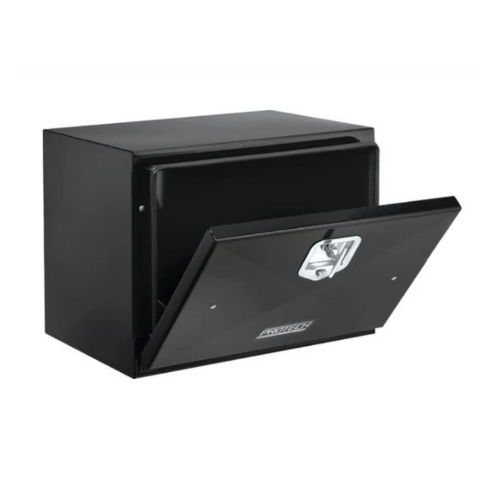ProTech Underbody/Top Mount Box 24X24X60, Stainless Steel w/ Single Barn Door Style, Gloss Black Body Model 22-2332SS-GB