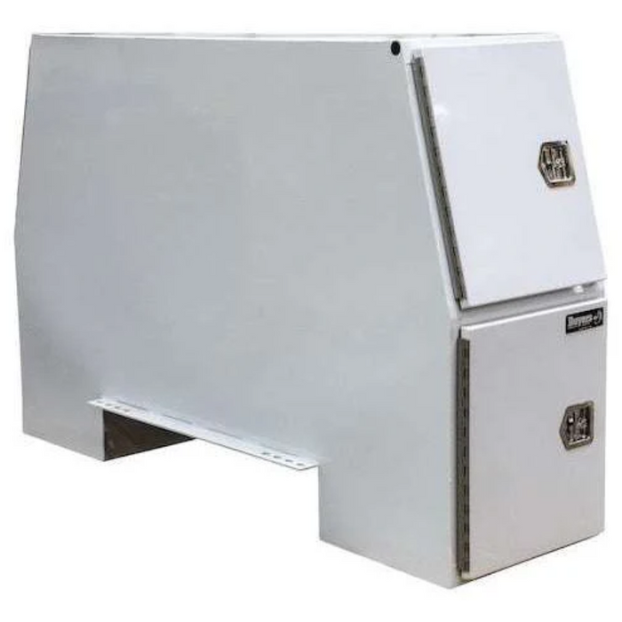 Buyers Products 58x24x92 Inch White Steel Backpack Truck Tool Box - 8.5 Inch Offset Floor Model BP925824W