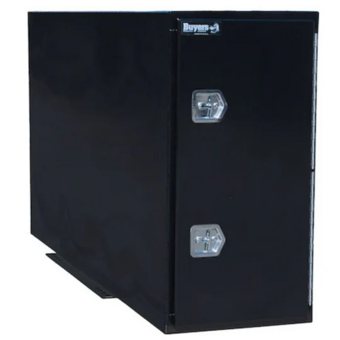 Buyers Products 48x24x96 Gloss Black Steel Straight Side Backpack Truck Box - T-Handle Latch Model BP964824B