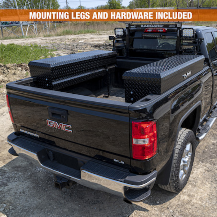 Buyers Products 13x16x56 Inch Side Mount Truck Tool Box Gloss Black Diamond Tread Aluminum Model 1723025