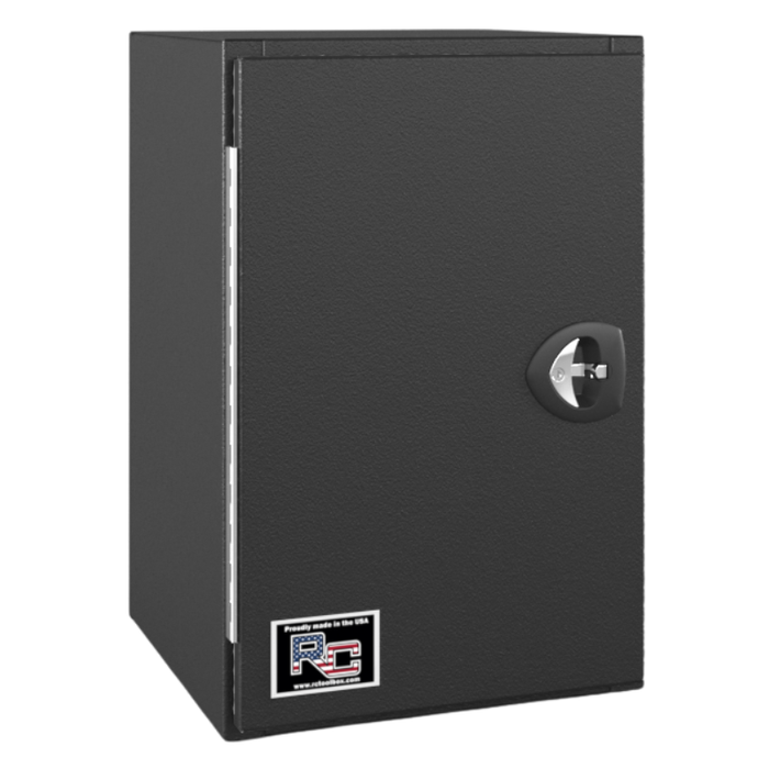RC Industries V-Series Tank Box 24x60x24 .125 Diamond Bright Aluminum With Side Swing Door Textured Black Roadside Model VU246024.UBTB