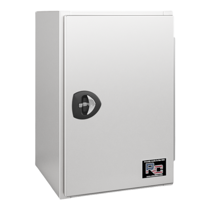 RC Industries Underbody Box V-Series Vertical 24x36x24 .125 Smooth Aluminum With Side Swing Door Gloss White Curbside Model VX243624.XCD