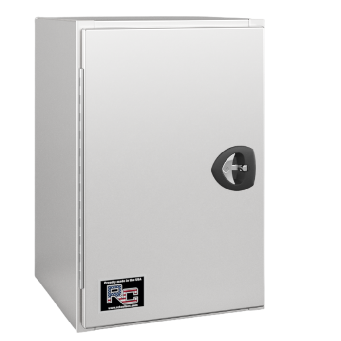 RC Industries Underbody Box V-Series Vertical 18x24x18 .125 Smooth Aluminum With Side Swing Door Gloss White Roadside Model VX182418.XD