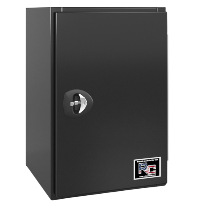 RC Industries V-Series Tank Box 24x60x24 14 GA Steel With Side Swing Door Gloss Black Curbside Model VM246024.SGTBC
