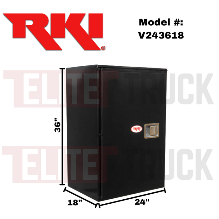 RKI Underbody Truck Box 36x18x24 V-Series 14 Gauge Black Steel Model # V243618