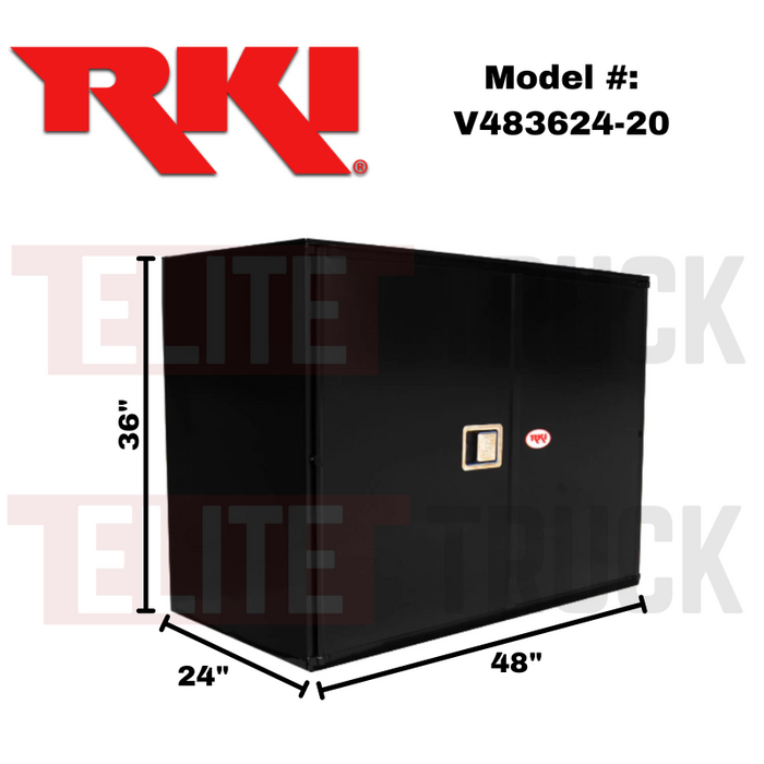 RKI Underbody Truck Box 48x36x24 V-Series 14 Gauge Black Steel Model # V483624-20