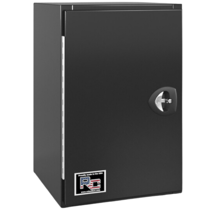 RC Industries Underbody Tool Box V-Series Vertical 24x36x24 .125 Smooth Aluminum Gloss Black Roadside Model VX243624.XG