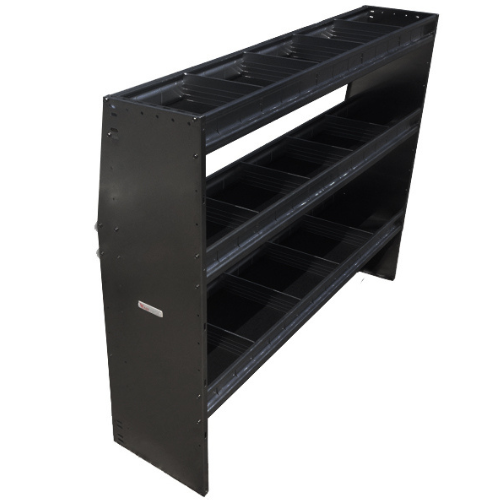 Vantech 48"x 72"x 13.5" Black Aluminum Universal Shelving Unit Model SA4872-3B