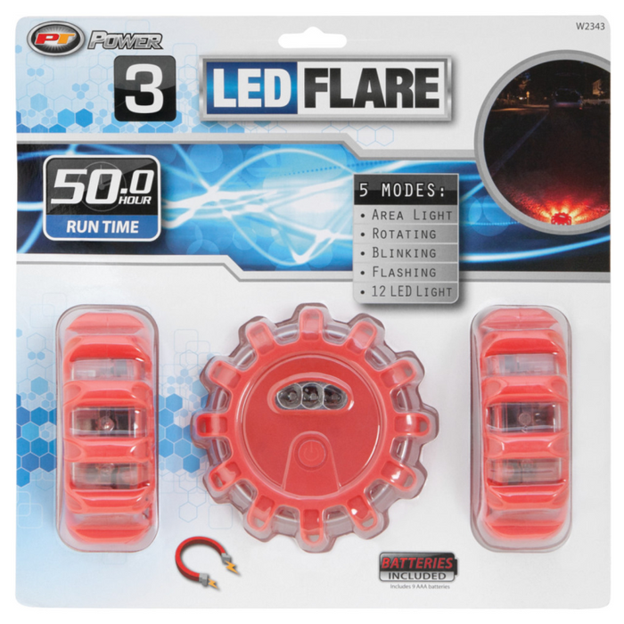Performance Tool 3Pk Led Road Flares  Model W2343