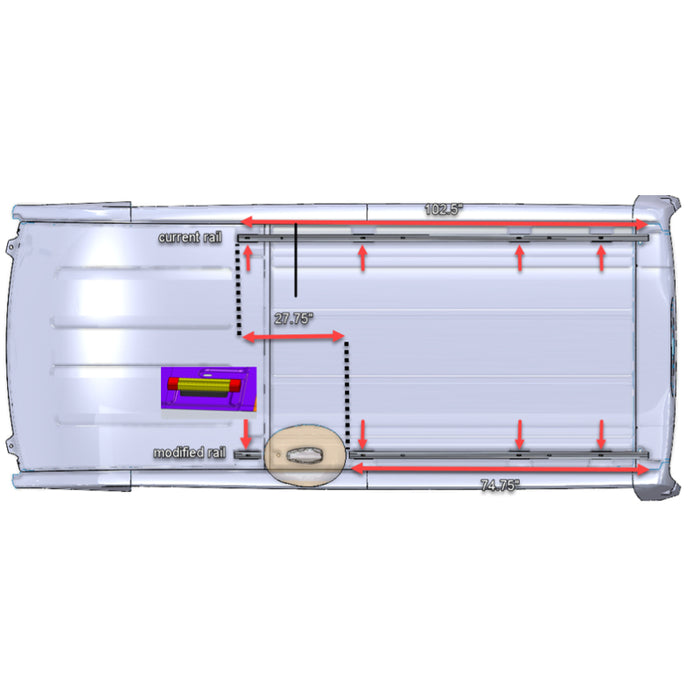 Weather Guard EZGLIDE2™ Fixed Drop-Down Ladder Van Rack Full Model 2271-3-01